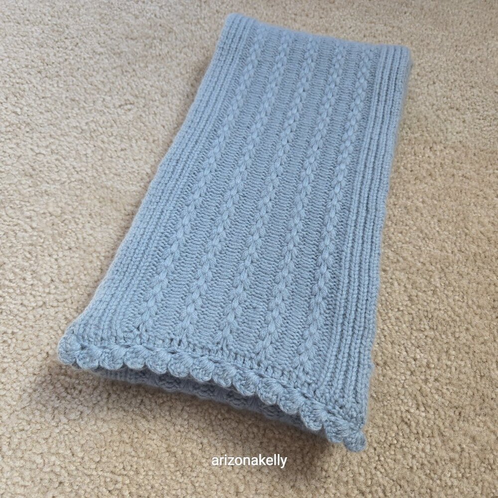 NWOT Cashmere Scarf Extra Long Elliot Mann Blue - Picture 9 of 13